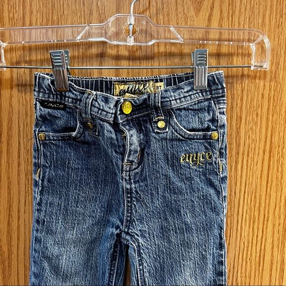 Enyce Girls Size 3T Jeans w/ Embroidered Gold Pockets Medium Wash - Picture 3 of 7